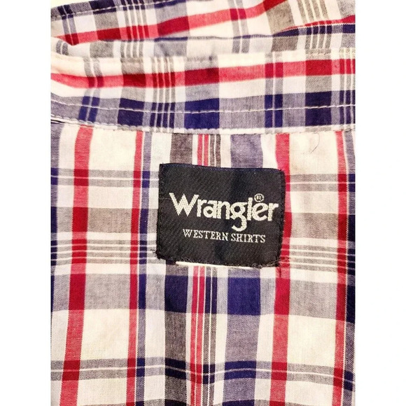 Vintage Wrangler Pearl Snap Western Shirt Short Sleeve Size XXL - Picture 8 of 8